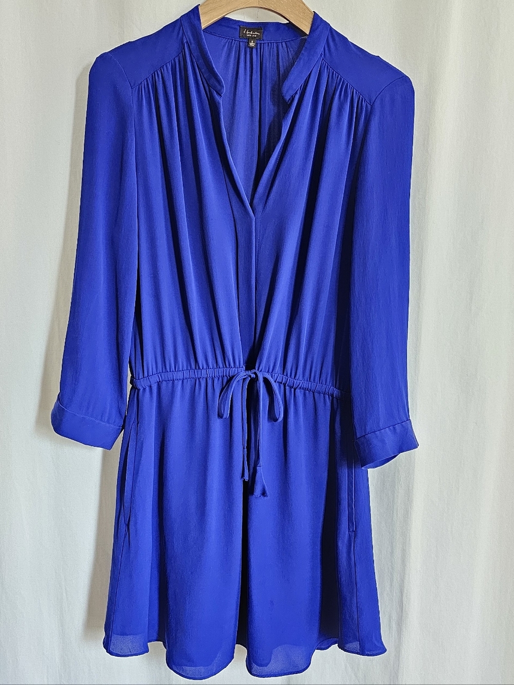 Aritzia T. Babaton Long Sleeve Silk Bennett Dress - Cobalt Blue